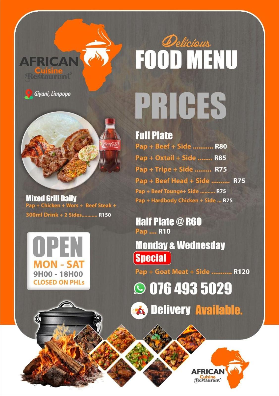 African Cuisine Restaurant Bed & Breakfast Giyani Exterior photo